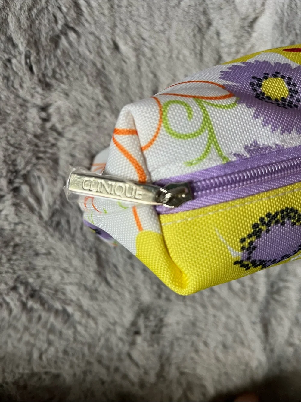 Clinique Floral Cosmetic Pouch - Yellow, Purple & Orange